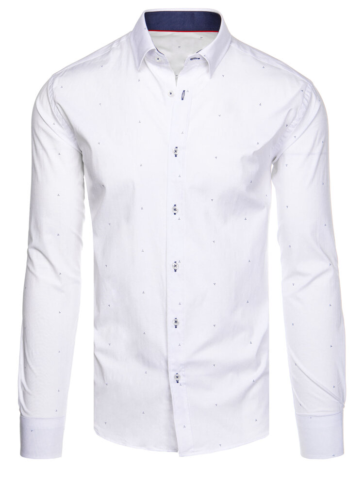 Bílá košile s jemným vzorem DX2521 Velikost: XL