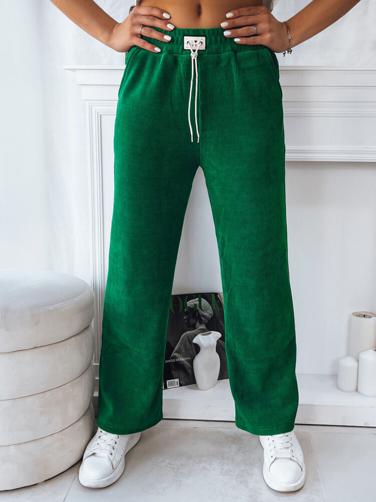 Zelené široké kalhoty SHERRY UY1769 Velikost: L