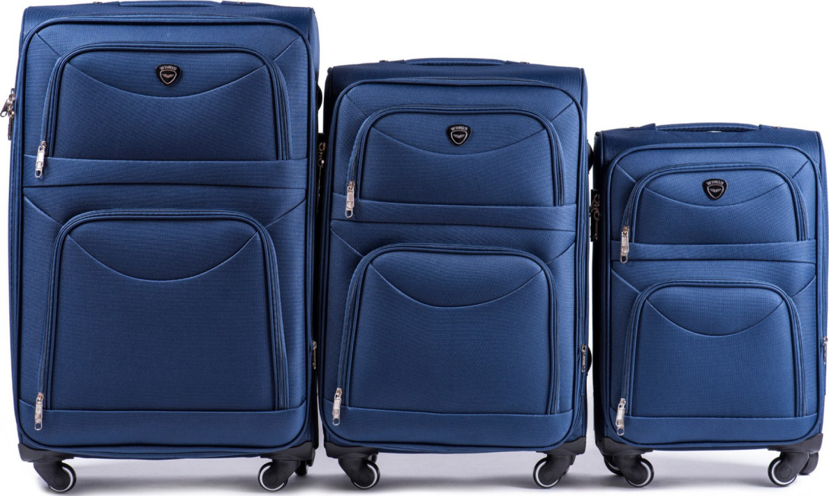 Tmavě modrá sada cestovních kufrů 6802(4), L,M,S, Blue Velikost: Sada kufrů