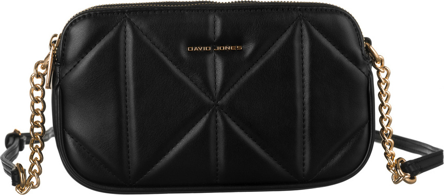 DAVID JONES ČERNÁ ELEGANTNÍ PROŠÍVANÁ CROSSBODY KABELKA [DH] CM6792 Velikost: ONE SIZE