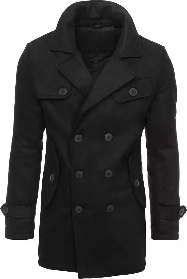 Černý pánský dvouřadý kabát CX0432 Velikost: L