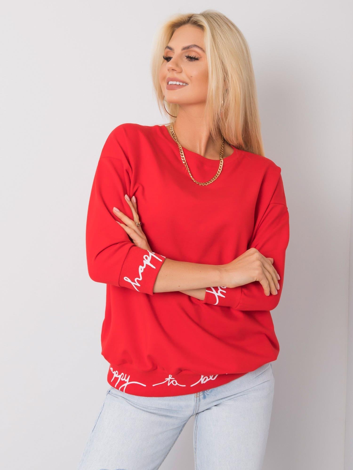 ČERVENÁ DÁMSKÁ MIKINA RV-BL-5978.06P-RED Velikost: ONE SIZE