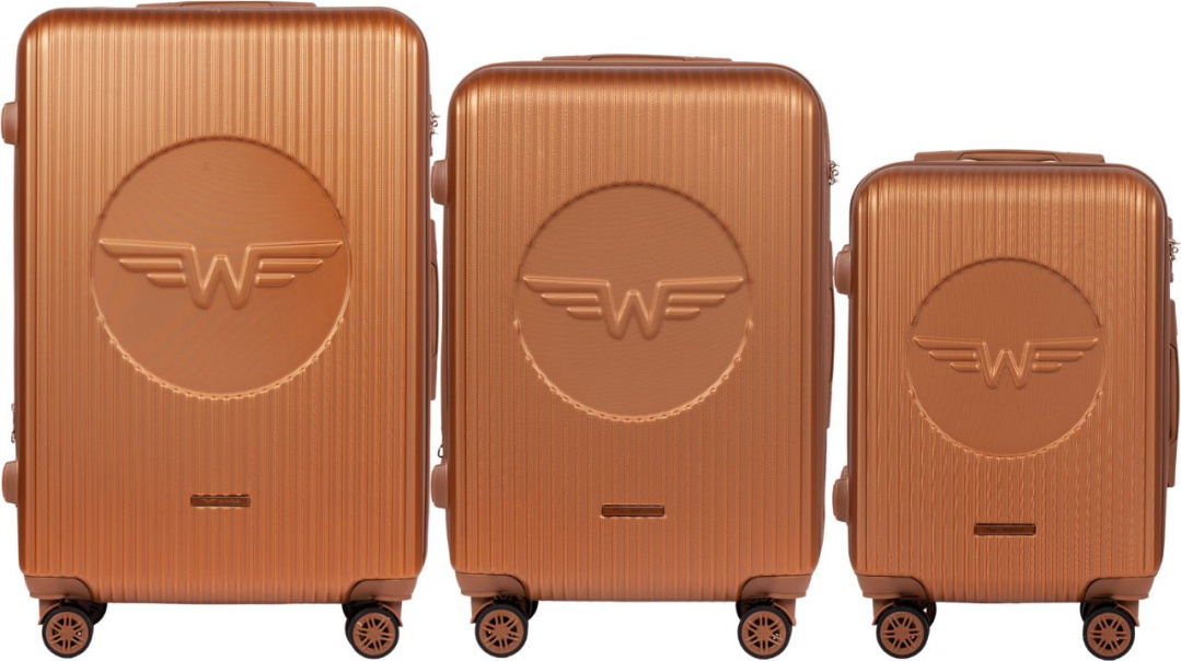 Hnědá sada cestovních kufrů SWALLOW SWL02 KPL, (L,M,S) Wings, Brown Velikost: Sada kufrů