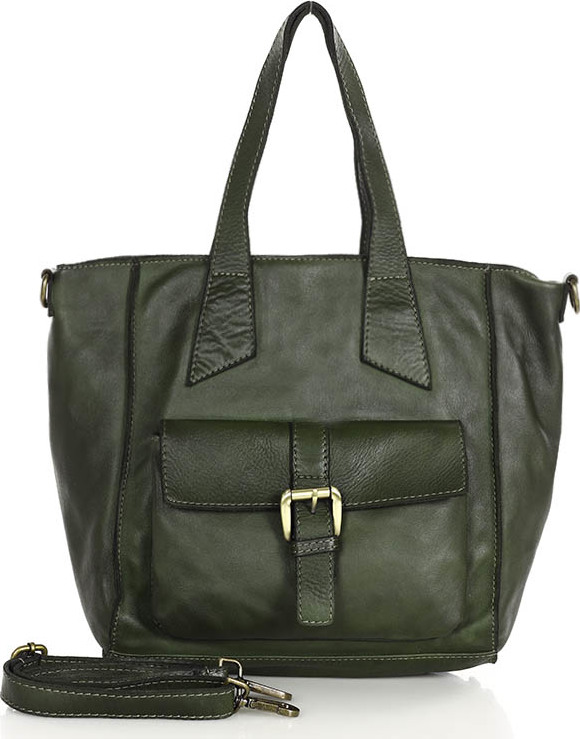 MARCO MAZZINI tmavě zelená elegantní shopper kabelka (v231b) Velikost: ONE SIZE