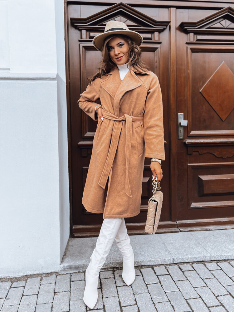Camel podzimní kabát na zavazování NANCY (Velikost S)