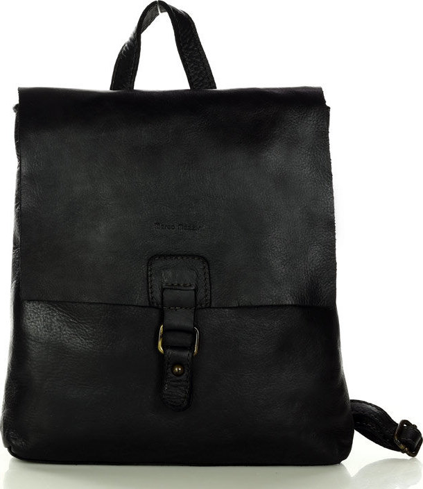 MARCO MAZZINI Černý kožený minimalistický batoh (v212d) Velikost: ONE SIZE