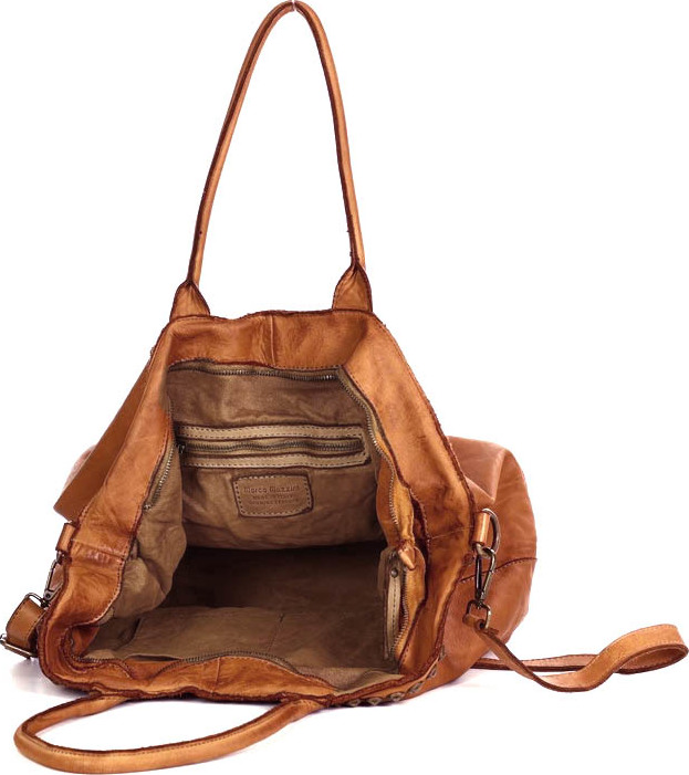 Marco Mazzini Camel dámská shopper kožená kabelka v95c Velikost: ONE SIZE