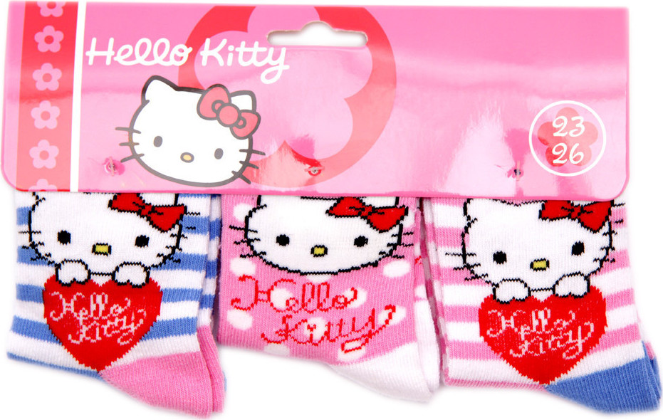 Hello Kitty set 3 párů ponožek Velikost: 31/34