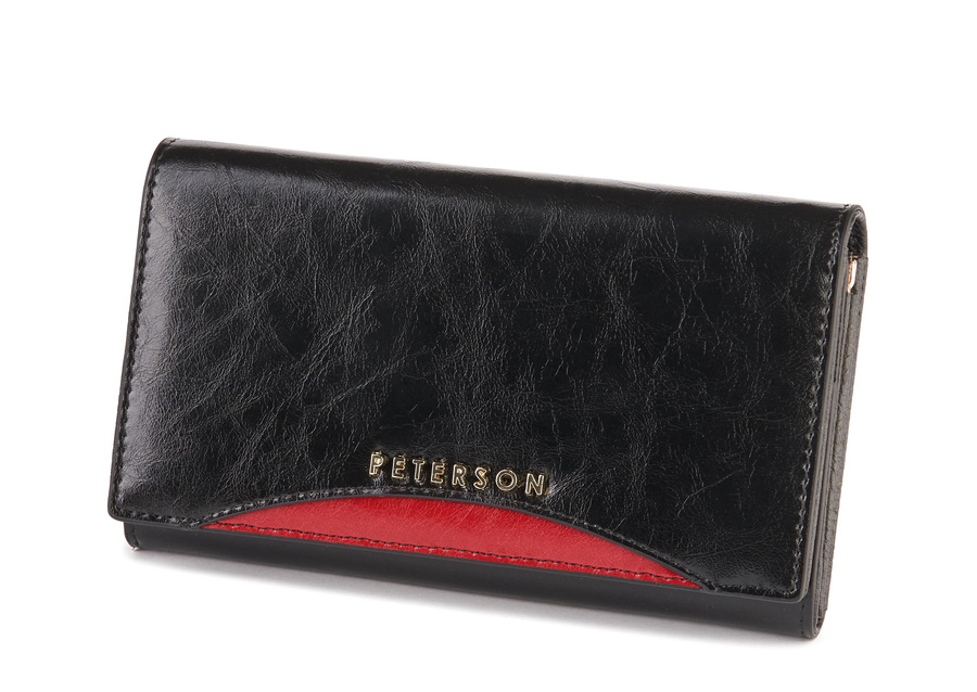 Peterson Dámská peněženka Y051 - černá se vsadkou PTN PL-466-BLACK RED Velikost: ONE SIZE