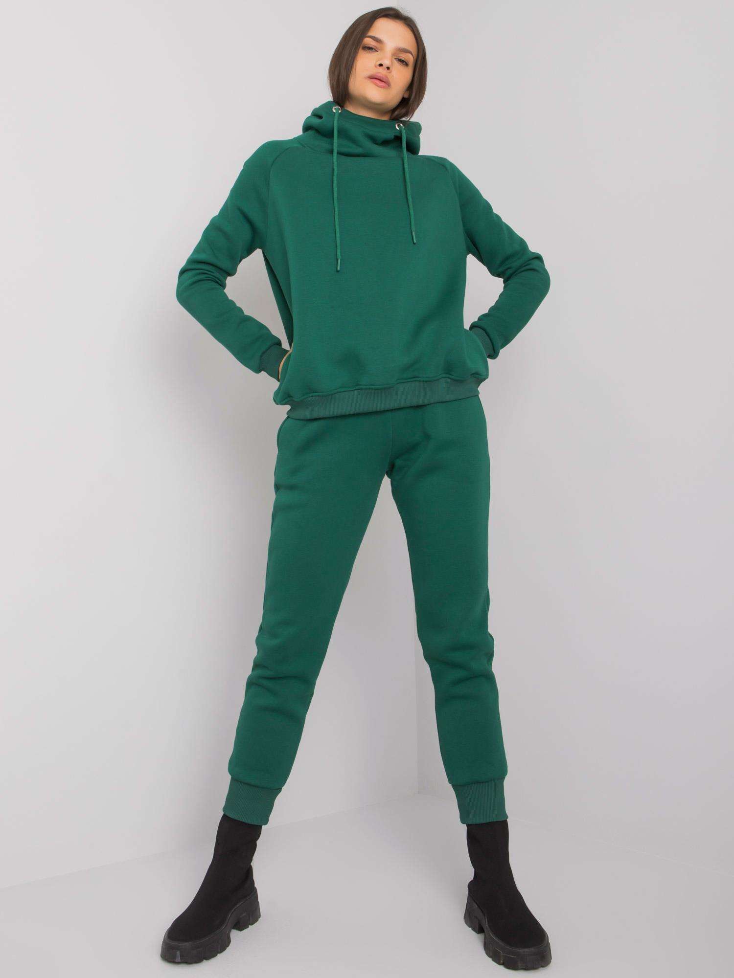 Tmavě zelená dámská tepláková souprava -RV-KMPL-7285.00P-dark green Velikost: XL