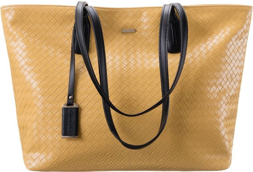 David Jones Žlutá shopper bag s pleteným efektem CM6019 YELLOW Velikost: ONE SIZE