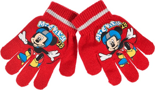 Mickey Mouse červené chlapecké rukavice Velikost: ONE SIZE