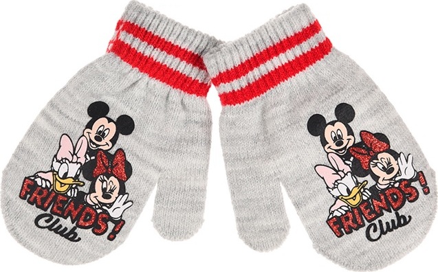 MINNIE MOUSE SVĚTLE ŠEDÉ PALČÁKOVÉ RUKAVICE Velikost: ONE SIZE