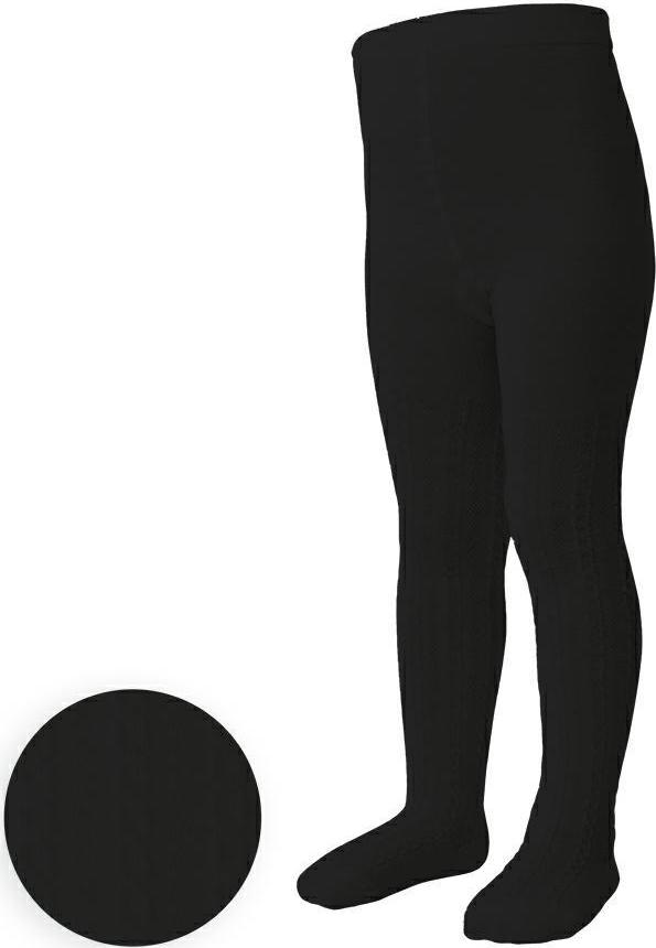 Černé dívčí punčochy s pleteným vzorem Art. 071 FN372, BLACK Velikost: 80/86