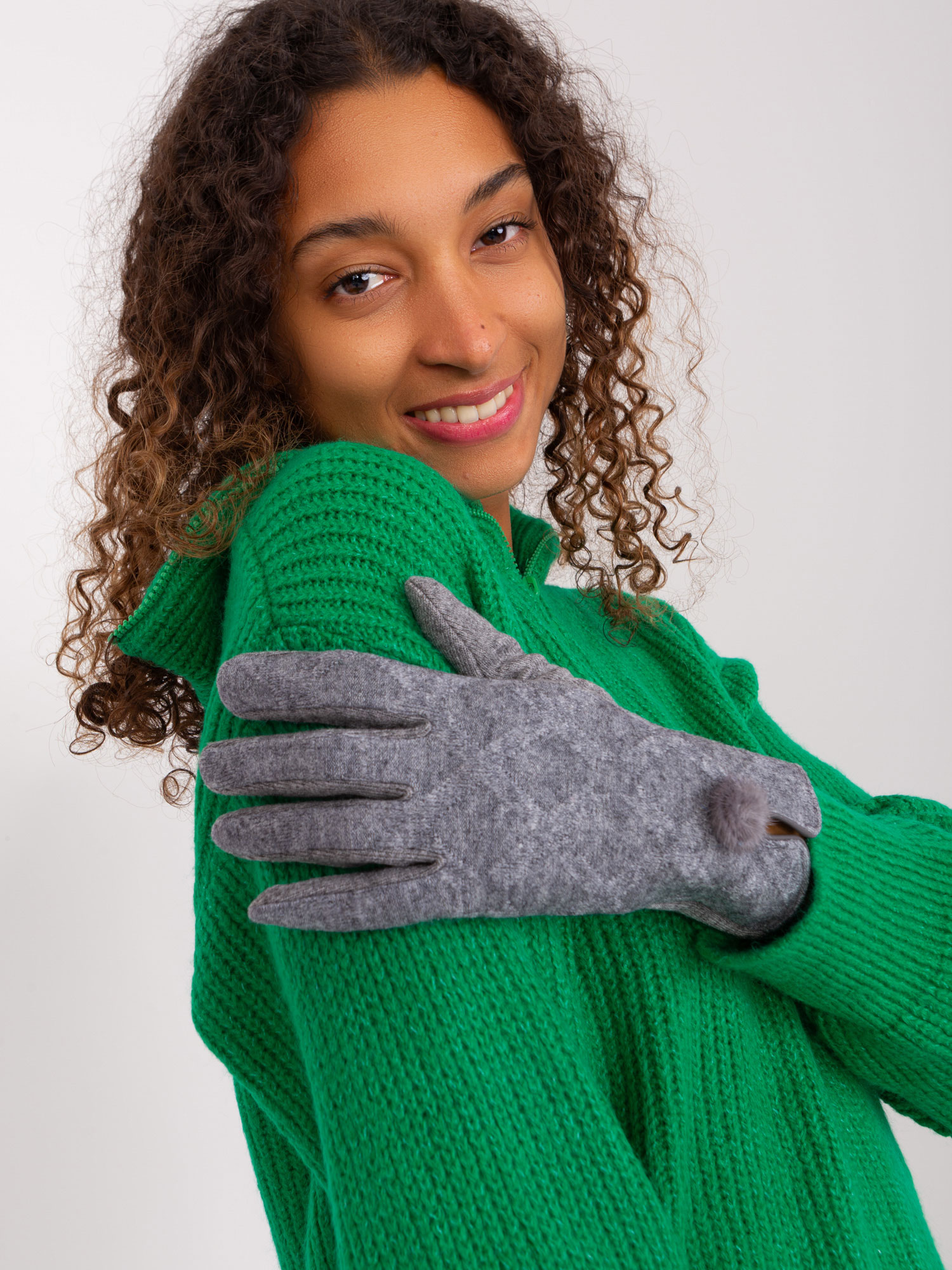 Tmavě šedé zimní rukavice AT-RK-239506.98-dark grey Velikost: S/M
