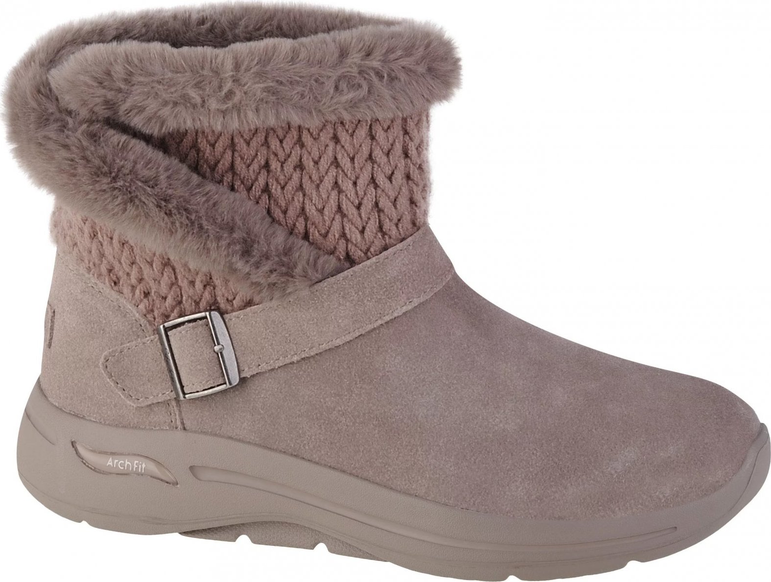 BÉŽOVÉ DÁMSKÉ BOTY SKECHERS GO WALK ARCH FIT - TRUE EMBRACE 144422-DKTP Velikost: 38