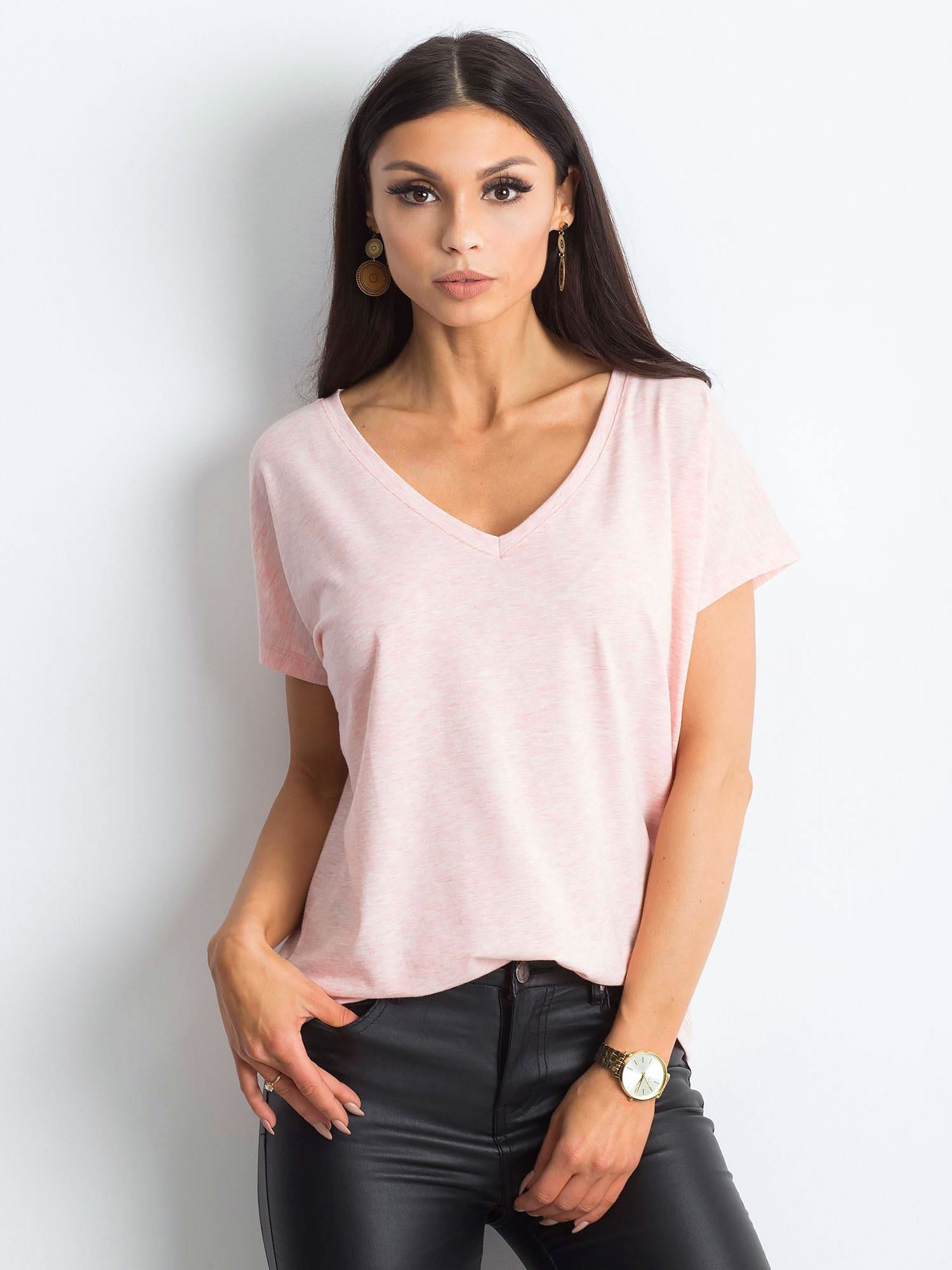 Světle růžové dámské tričko RV-TS-4832.02P-pink mallange Velikost: S