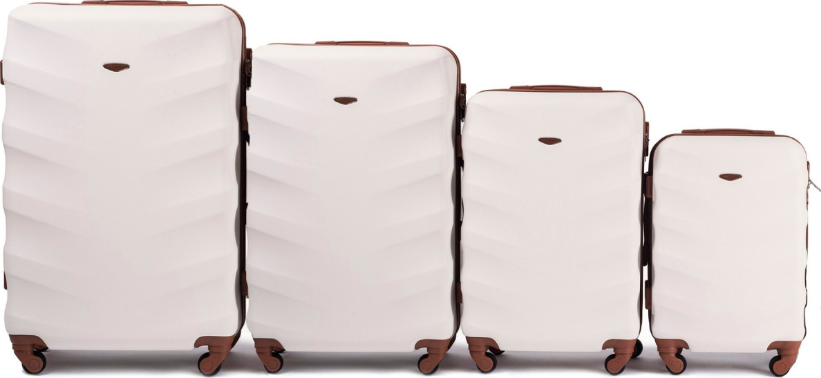 Čtyřdílná sada cestovních kufrů ALBATROSS - smetanová 402, Luggage 4 sets (L,M,S,XS) Wings, Dirty white Velikost: Sada kufrů