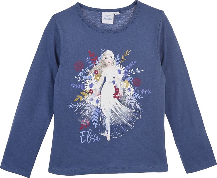 Tmavě modré dívčí tričko Disney Frozen (Velikost 104)