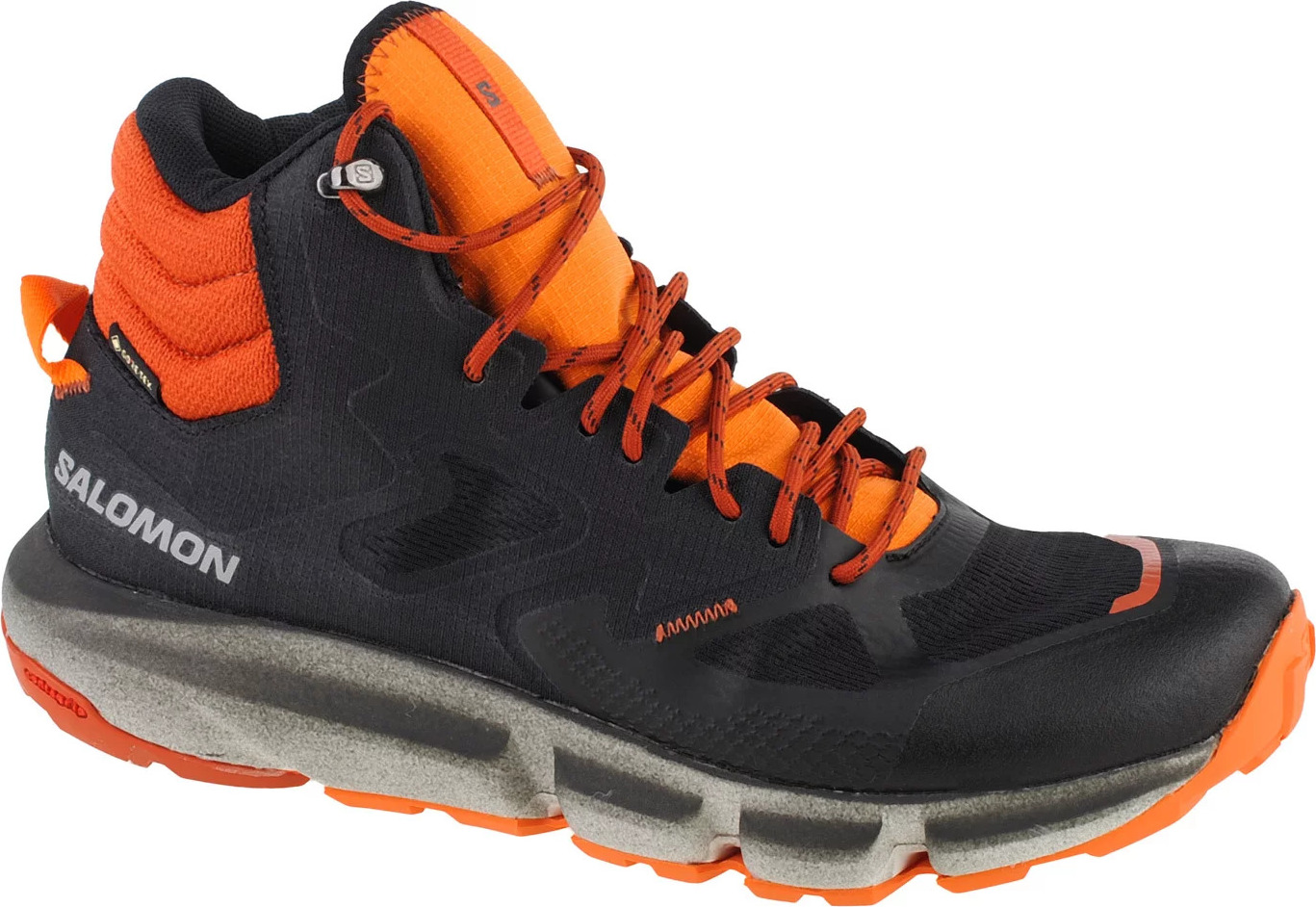Černo-oranžové turistické tenisky Salomon Predict Hike Mid Gtx