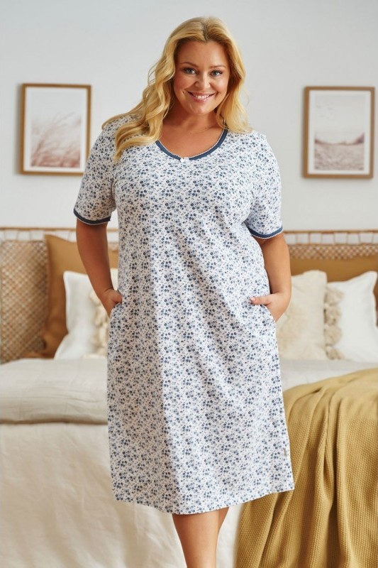 DOCTOR NAP BÍLO-MODRÁ KOŠILE S KVĚTINKAMI Velikost: 2XL