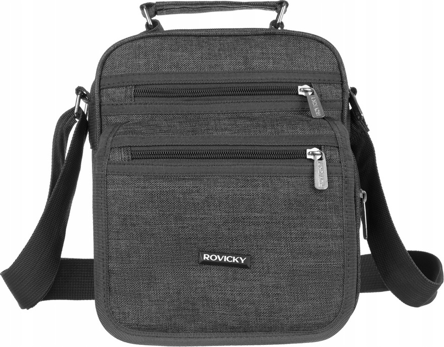 Rovicky Šedá textilní messenger taška [DH] Torba R-6511 Velikost: ONE SIZE