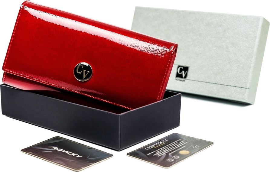 Cavaldi Červená lakovaná peněženka M624 H20-1-SH Velikost: ONE SIZE
