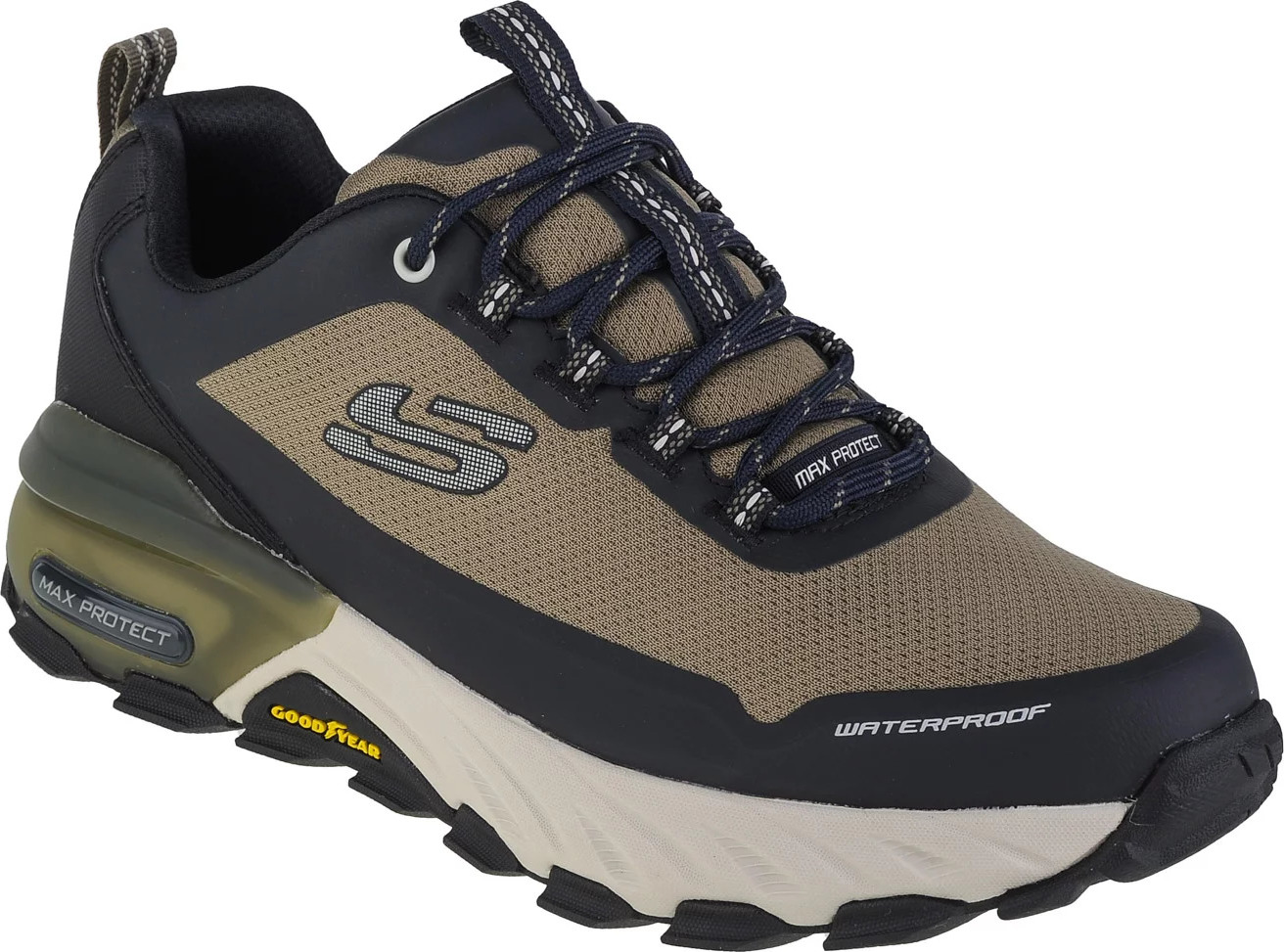 KHAKI PÁNSKÉ TENISKY SKECHERS MAX PROTECT-FAST TRACK 237304-OLBK Velikost: 43