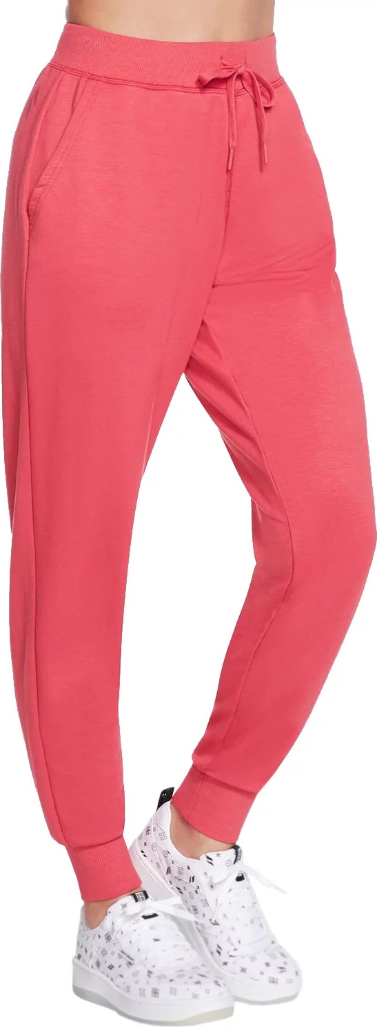 SVĚTLE ČERVENÉ DÁMSKÉ TEPLÁKY SKECHERS SKECHLUXE RESTFUL JOGGER PANT W03PT49-RDPK Velikost: L