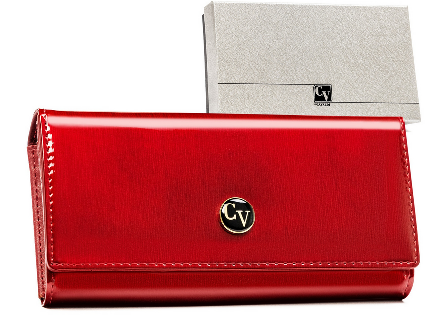 4U Cavaldi Červená lakovaná kožená peněženka M636 H27-1-SH Velikost: ONE SIZE