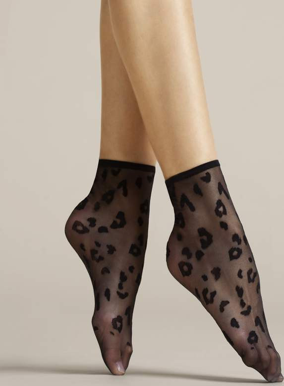 Vzorované silonkové ponožky Fiore Doria G 1076 Velikost: ONE SIZE, Barva: Černá