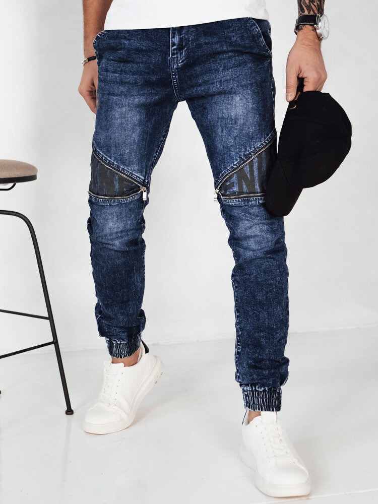 TMAVĚ MODRÉ DŽÍNOVÉ KALHOTY JOGGER UX4135 Velikost: XL