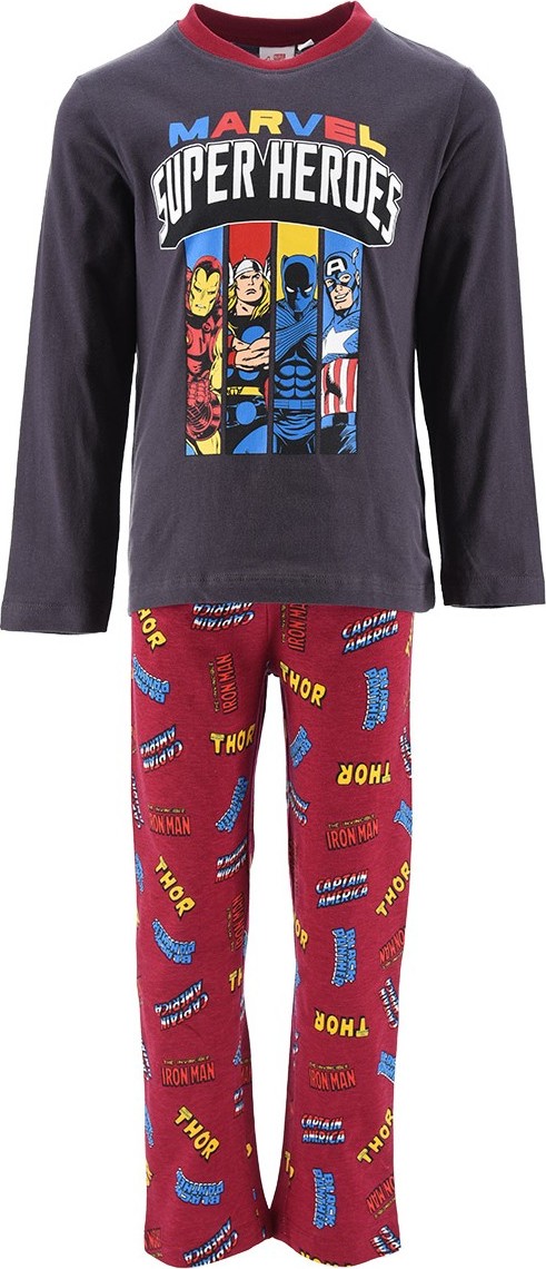 Marvel - Avengers šedo-vínové chlapecké pyžamo Velikost: 128