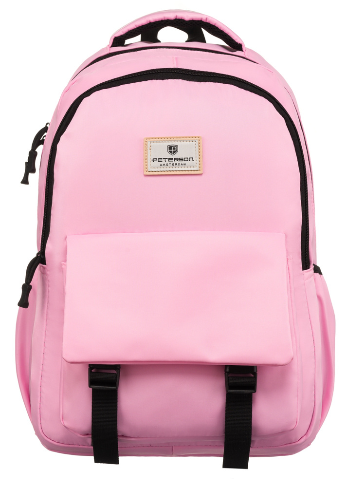 Peterson růžový textilní batoh s kapsou PTN 77701 Velikost: ONE SIZE