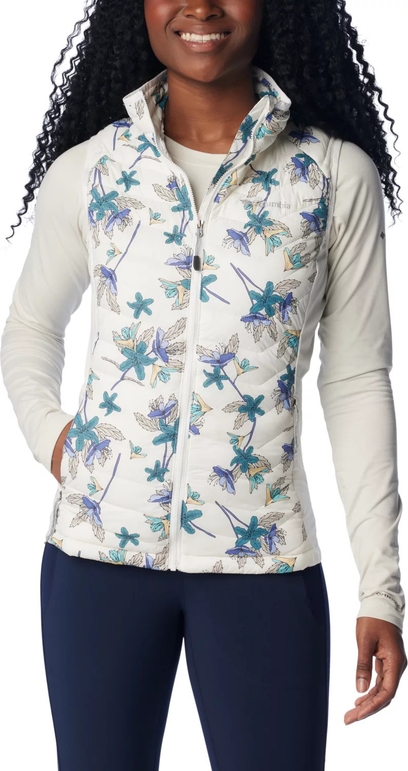 Bílá vesta s květinovým vzorem Columbia Powder Pass Vest (Velikost L)