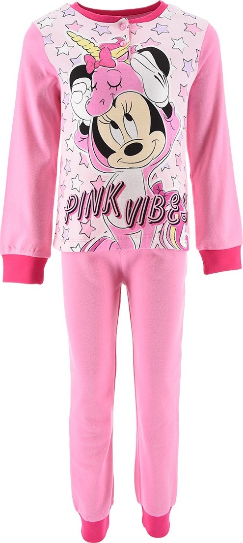 Světle růžové bavlněné pyžamo Minnie Mouse Velikost: 122