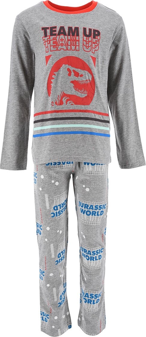 Šedé chlapecké dlouhé pyžamo s potiskem Jurassic World Velikost: 98