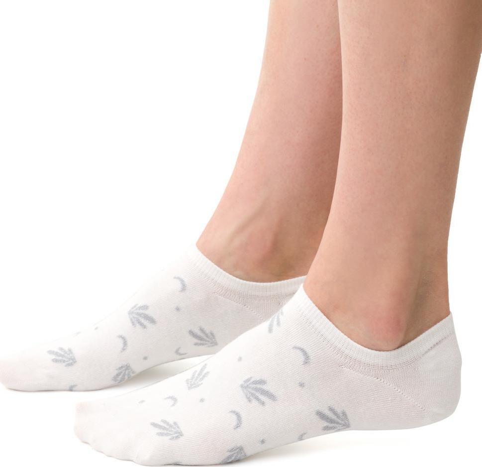 Smetanové dámské kotníkové ponožky se vzorem Art.021 EA070, ECRU Velikost: 38-40