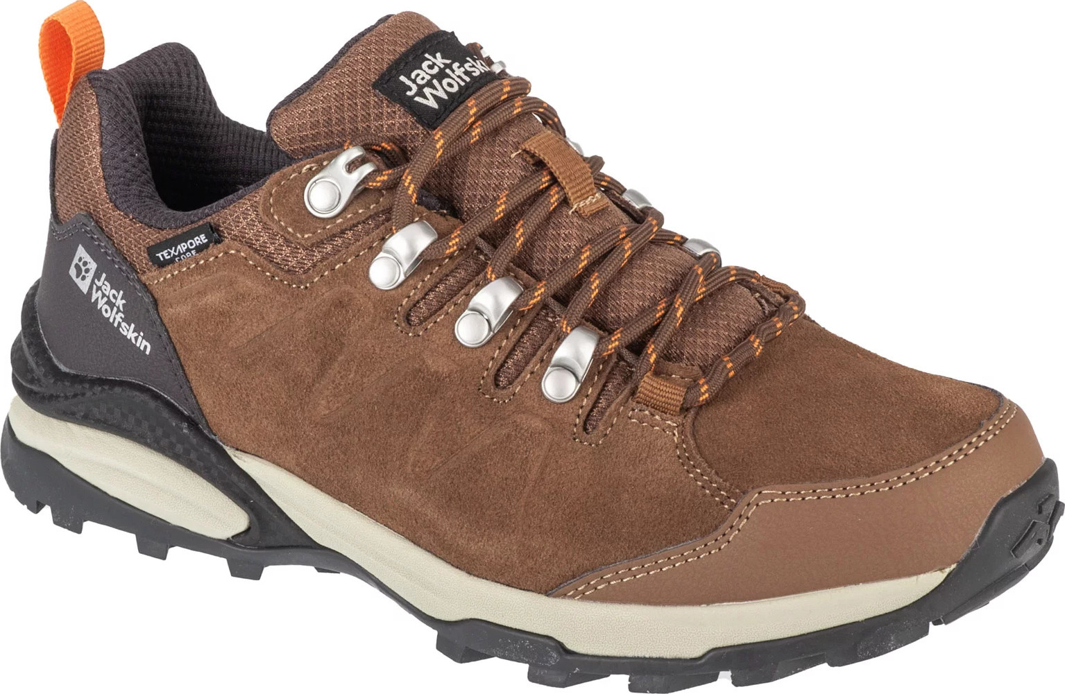 HNĚDÉ TURISTICKÉ BOTY JACK WOLFSKIN REFUGIO TEXAPORE LOW W 4050821-5238 Velikost: 41