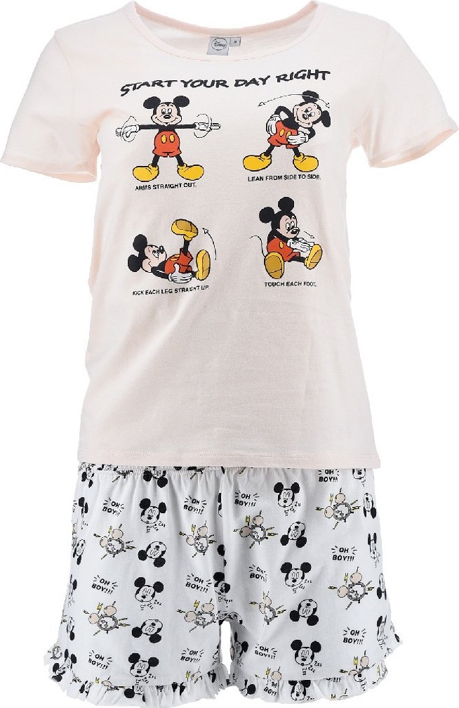 Mickey Disney Krémové dámské letní pyžamo Velikost: M