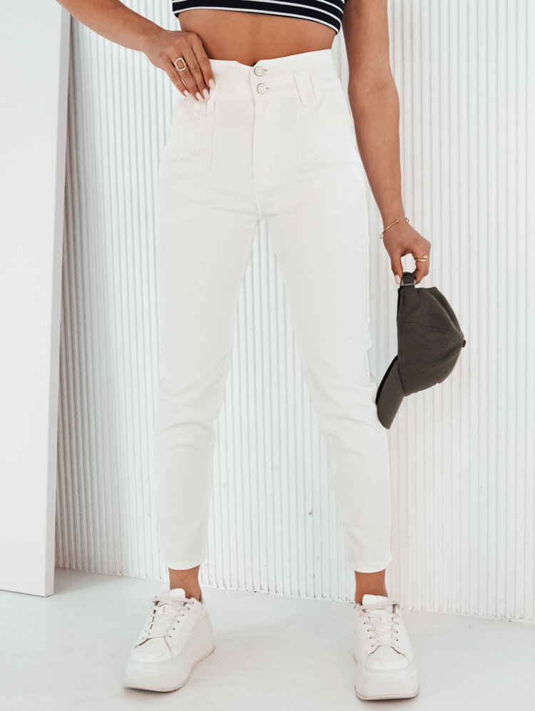 Bílé džíny s vysokým pasem PAREI UY1972 Velikost: 40