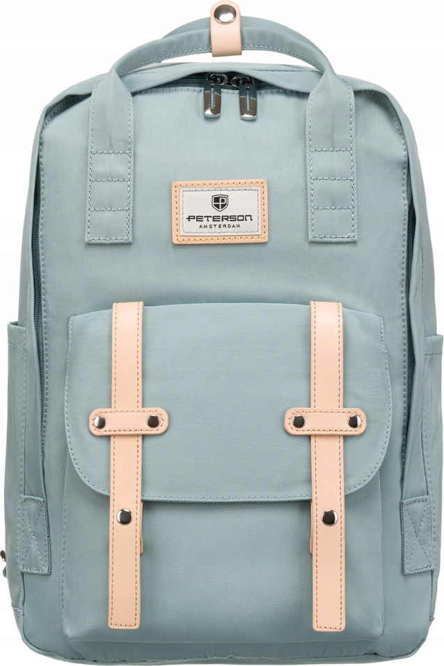 Peterson Světle modrý městský batoh s kapsou PTN 79905 Velikost: ONE SIZE