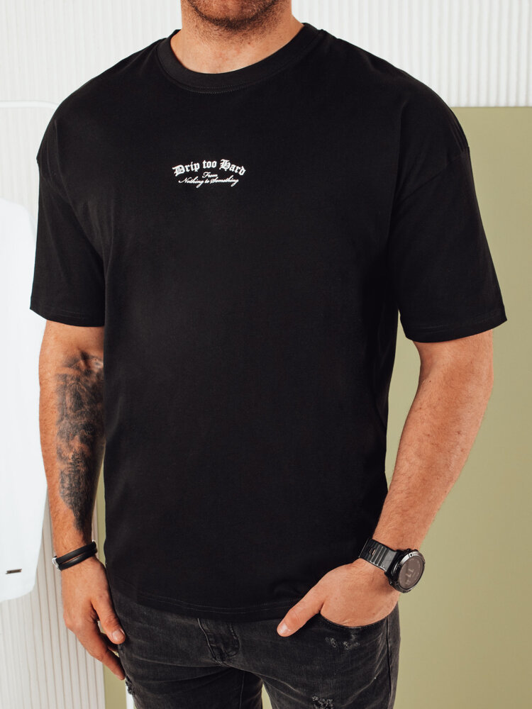 Černé tričko s potiskem na zádech RX5435 Velikost: M