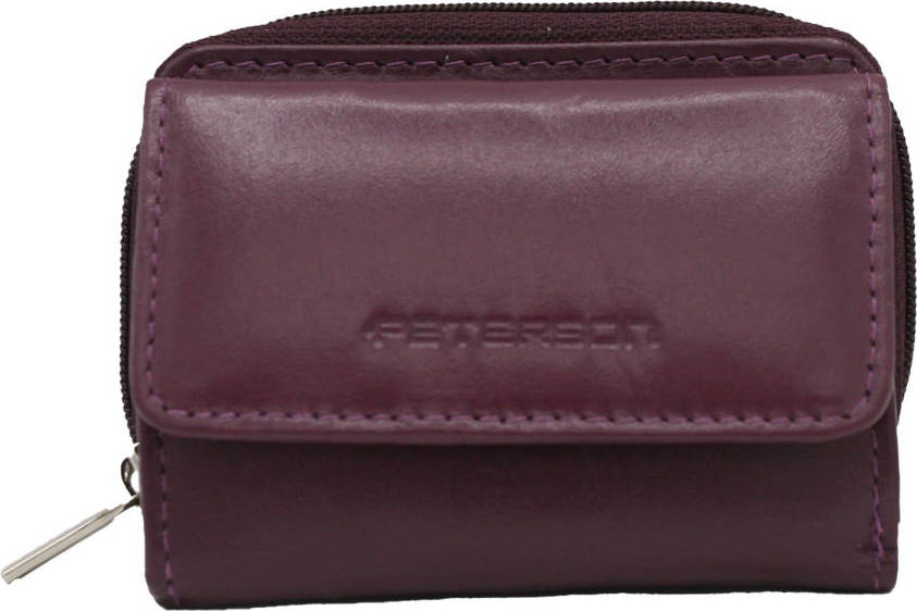 Peterson Tmavě fialová malá kožená peněženka Y370 [DH] PTN RD-210-MCL Velikost: ONE SIZE