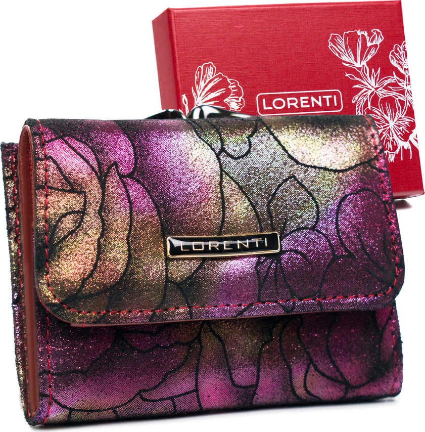 Lorenti fialovo-zlatá peněženka s květy S205 55287-MD Purple [DH] 55287-MD Velikost: ONE SIZE