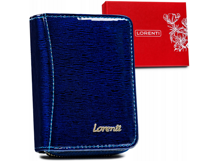 Lorenti tmavě modrá kožená lesklá peněženka S190 [DH] 5157-SH Velikost: ONE SIZE