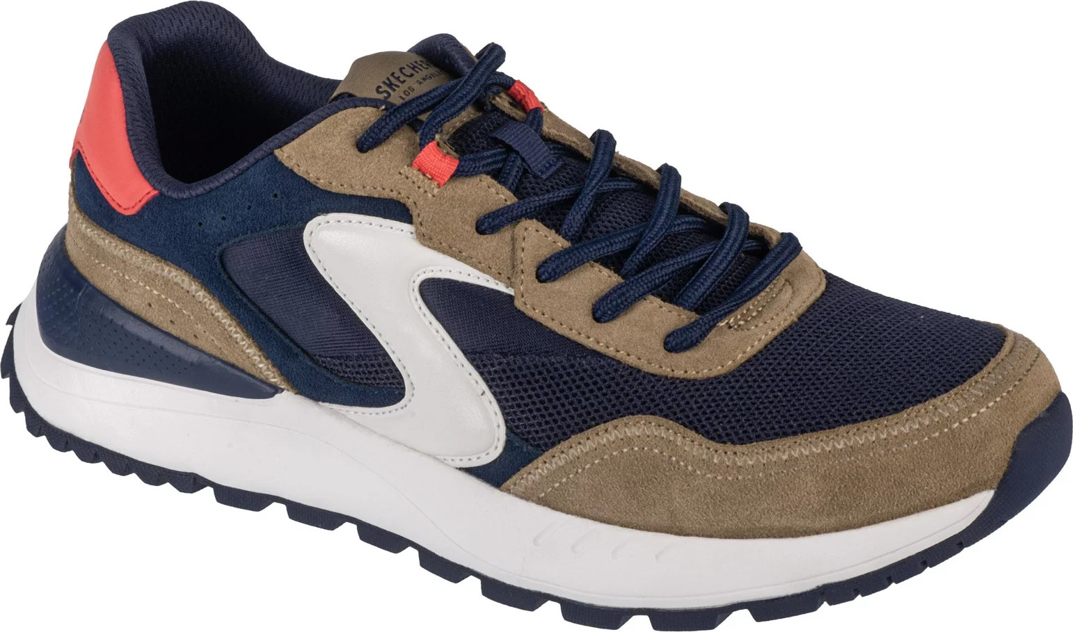 HNĚDO-MODRÉ PÁNSKÉ POHODLNÉ TENISKY SKECHERS FURY - FURY LACE LOW 183265-NVTN Velikost: 42.5