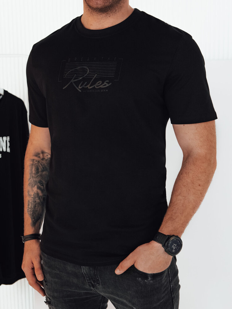 Černé pánské tričko s potiskem RULES RX5409 Velikost: 2XL