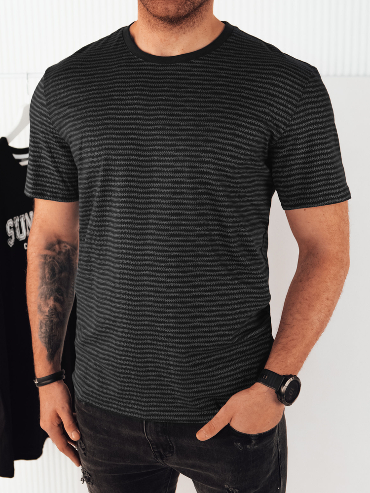 Černé vzorované pánské tričko RX5398 Velikost: L