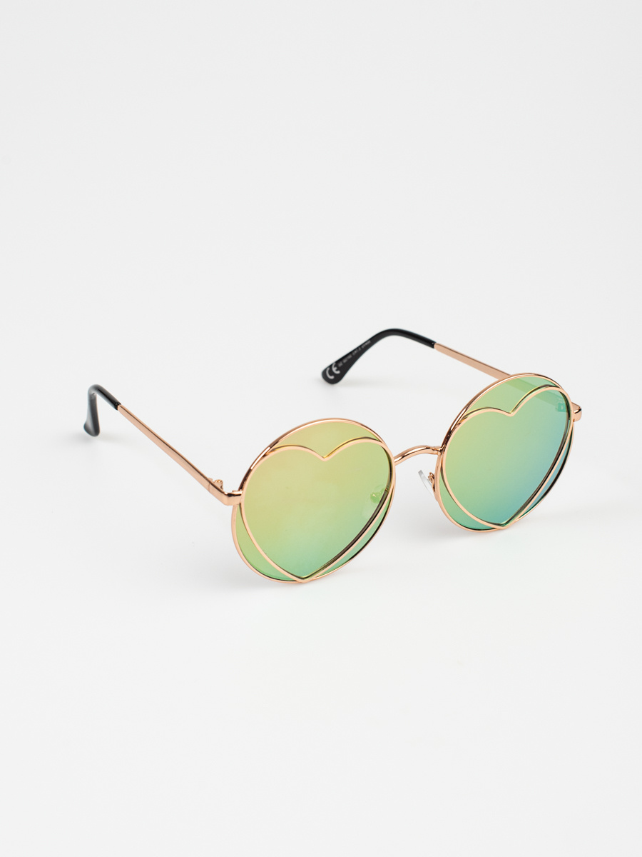 Kulaté barevné sluneční brýle se srdíčky OKU-2102BR/HOLO Velikost: ONE SIZE